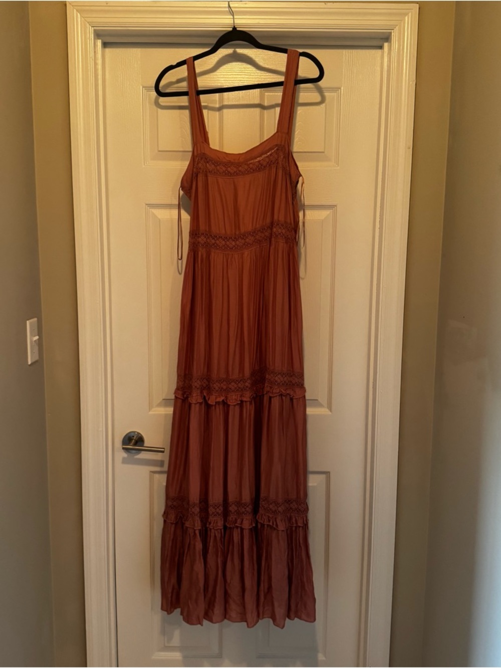 Free People Mauve Pink Tiered Maxi Dress - Size M. NWT